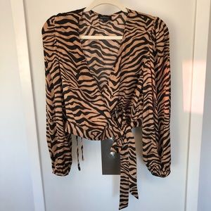 Bardot print wrap top